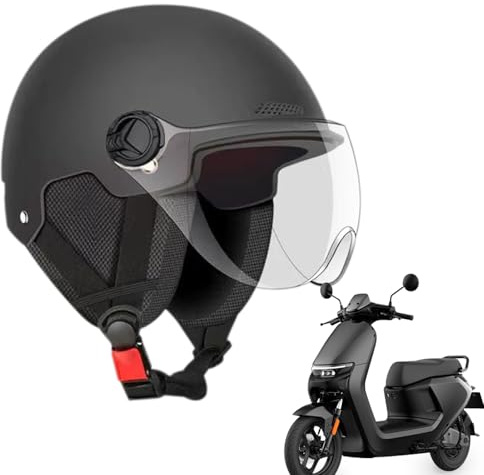 Casco per scooter elettrico, leggero, con protezione per le orecchie e strisce riflettenti, protezione solare UV, guscio in ABS, 55-65 cm, unisex, per adulti e bambini, per pendolarismo e equitazione