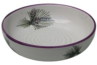 Beamel Home Plato Rallador Cerámica Hecho A Mano Diseño Decorativo Utensilio Cocina Arte Funcional Vajilla Artesanal (Ramo, XL)