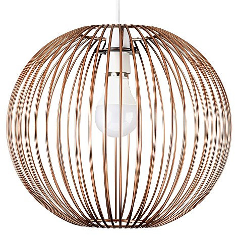 MiniSun | Retro Metal Basket Style Ceiling Light Shade in a Copper Effect Finish | Pendant Lights, Home Décor & Improvement Essential | 300cm Shade Width
