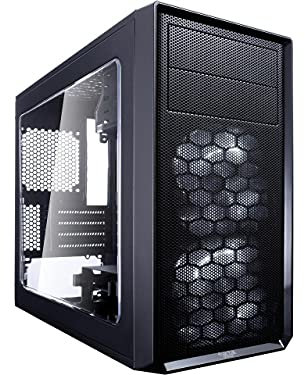 Fractal Design Focus Mini G - Mini Tower Computer Case - mATX - High Airflow - 2x Fractal Design Silent LL Series 120mm White LED Fans Included - USB 3.0 - Window Side Panel - Black