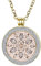 Morella Damen Halskette Gold 70 cm Edelstahl und Zirkonia Anhänger mit Coin Blüte Zirkonia Silber 33 mm im Schmuckbeutel