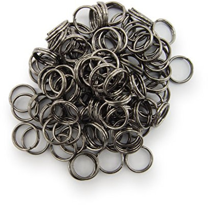 WEBandBUY Schlüsselringe/Split Rings 8mm Durchmesser Farbe Schwarz/Gun Metall 15g ca.100 STK
