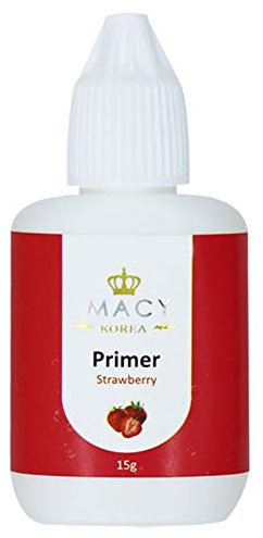 Wimpernverlängerung | Macy Lash Primer zur Entfettung & Vorbehandlung für die Wimpernverlängerung 4 verschiedene Düfte 15g, Duftrichtung: Erdbeere