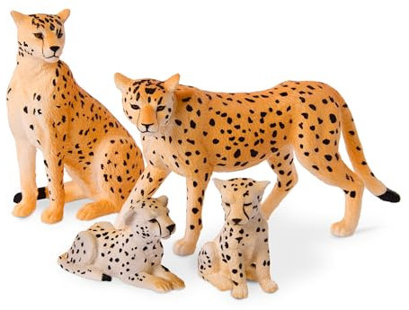 TERRA by Battat - Gepard Familie - Spielzeug Gepard - Gepard-Figur - Wildtiere - Dschungel-Tiere