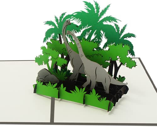 Sweetpopup® 3D Pop Up Karte Glückwunschkarte Geburtstagskarte Grußkarte Geschenkkarte Gutscheinkarte Geburtstag | Klappkarte Dinosaurier Park, 173