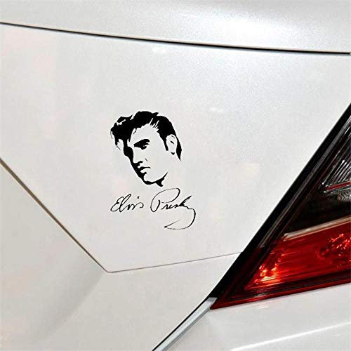 Handmade By Stukk Elvis Presley The King Felsen Unterschrift Spaß Aufkleber Vinylaufkleber 12,7 cm x 17,8 cm - Schwarz