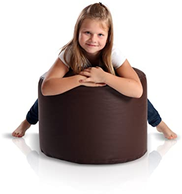 Ecopuf Point | Pouf Sitzhocker 55x40 aus Kunstleder | Pouf Hocker Runder Sitzpouf | Indoor und Outdoor als Fußhocker Yoga-Sitzkissen, Meditationskissen geeignet | Mit Polystyrol Füllung (EPS Perlen)