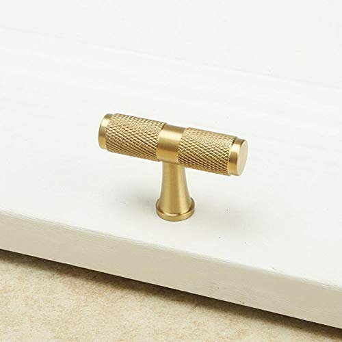 Knurl - Tiradores de latón para cajón de cocina (4 unidades), color dorado