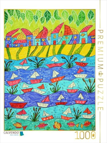 CALVENDO Puzzle Häuser am Meer | 1000 Teile Lege-Größe 48 x 64 cm Foto-Puzzle für glückliche Stunden