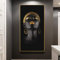 PYROJEWEL Art Africain Femme Noire avec Coiffe dorée peintures sur Toile Art Mural Fille Africaine Affiches Imprime Art Mural Cuadros 60x120 cm sans Cadre…