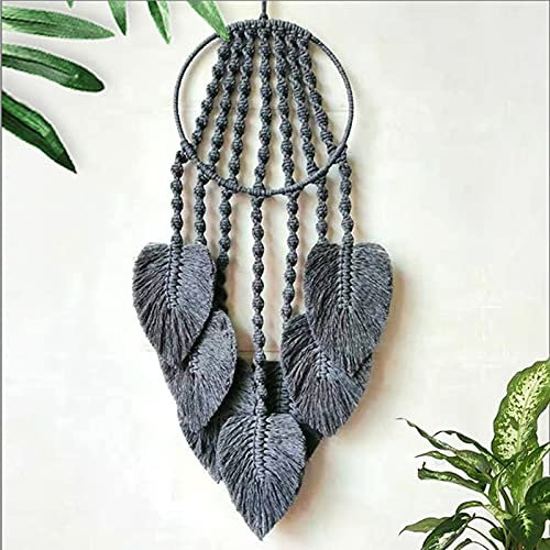 Makramee Wandbehang Handgefertigt Traumfänger, Boho Chic Böhmische Wanddeko, Schlafzimmer Hochzeitsfeier, Kreatives Geschenk (B)