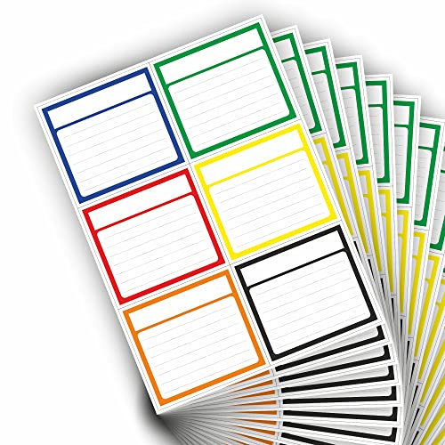 90 Stück Umzugsetiketten 9,5 x 10,5 cm, Umzugsaufkleber beschreibbar, Etiketten gut sichtbar, 6 Farben selbstklebend farbig Sticker