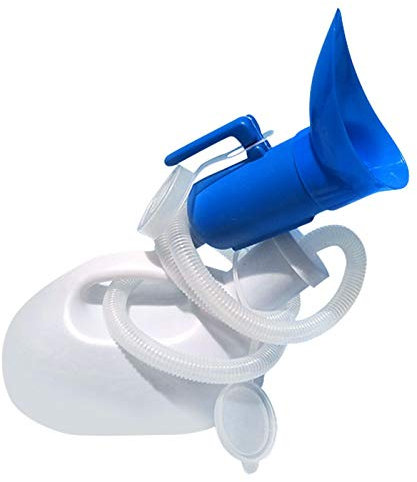 Joyivike Urinoir Bouteille 2000ML, Urinoir Unisexe pour Voiture, Pot De Chambre Adulte, Bouteilles Pee Bedpans avec Tuyau, pour Femme Hommes Camping Voiture Voyage Toil, 1,3 M Blanc