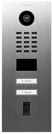 DoorBird D2102FV Fingerprint 50 IP Video Türstation für 2 Einheiten | Video-Türsprechanlage mit 2 Ruftasten, Fingerabdruckleser, RFID, HD-Video, Bewegungssensor, in Edelstahl V2A