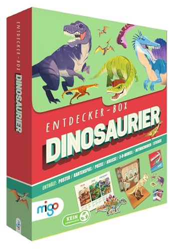 Entdecker-Box: Dinosaurier: 7-teilige Spiel- und Ratebox für alle interessanten Fakten rund um Dinos mit vielen interaktiven Elementen für Kinder ab 5 Jahren