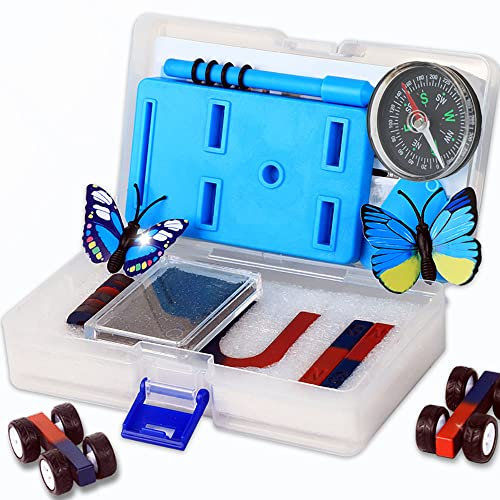 Labor Magnet Experimente für Kinder ab 8-10 Science Kits Magnete Physik Spielzeug einschließlich Stangen/Ring/Hufeisenmagnet/Kompass