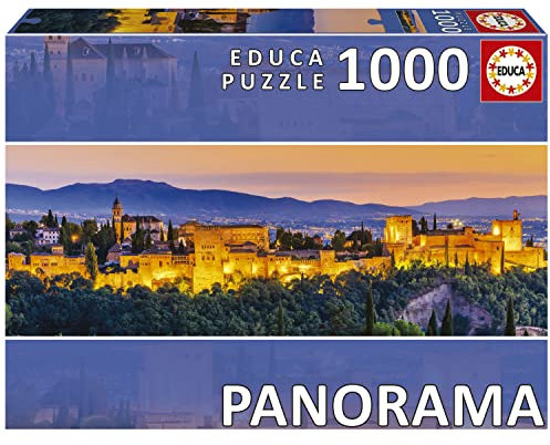 Educa - Puzzle 1000 Teile für Erwachsene | Alhambra, 1000 Teile Panorama-Puzzle für Erwachsene und Kinder ab 14 Jahren, Granada, Spanien (19576)
