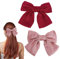 Schleife Haarspange, 2 Stück Frauen Haarschleifen Große Schleife Haarspange Französische Haarspangen Mädchen Haarspangen (Rosa + Rot)