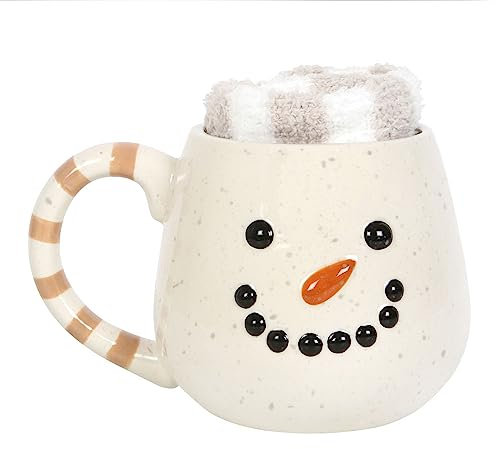 Something Different Wholesale Snowman Ceramic Mug and Socks Set - Festive Christmas Mug with Cozy Socks - Ideal for Hot Drinks