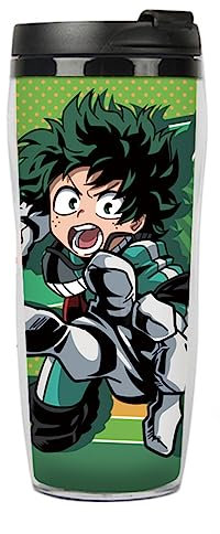 Jilijia My Hero Academia Anime-Reisebecher, doppelt laminiert, bedruckter Kunststoffbecher, Kaffeetasse, 400 ml, Sport-Wasserflasche, kreatives Geschenk für Frauen und Männer