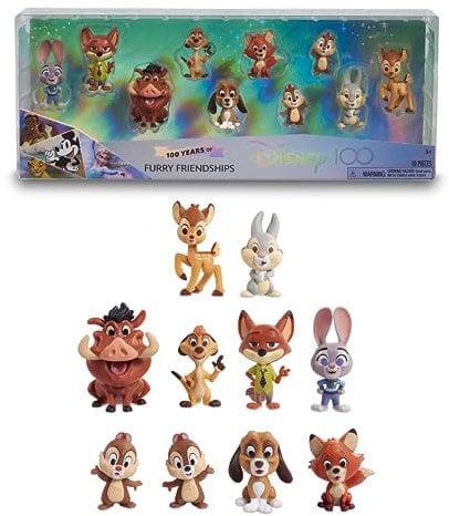 Famosa Disney 100 Furry Friendship, Sammelspielzeug mit Disney-Charakteren, enthält 8 Verschiedene Figuren, 100% offizielle Lizenz, 12 zum Sammeln, 3 Jahre, (DED16400)