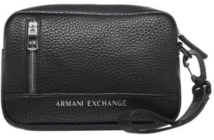 Armani Exchange Men's Pebble Branded Beauty case, Black