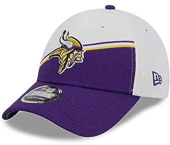 New Era Minnesota Vikings NFL 2023 Sideline White Purple 9Forty Stretch Snapback Cap - One-Size