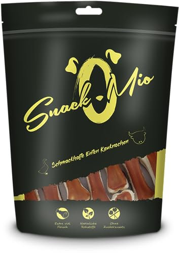 SnackOMio - Premium Kausnack für Hunde - Schmackhafte Enten Kauknochen, 120g, 1er Pack (1 x 0,12kg)