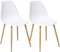 UNIVERSDECOR - Lot De 2 chaises Style scandinave Ava Pieds métal Imitation chêne Atmosphera (2, Blanc)