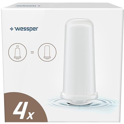 Wessper Wasserfilter Kartuschen für Kaffeemaschinen, Water Filter Kaffeevollautomaten, Filterpatronen Kompatibel mit Sage Barista Touch Express SES880, SES875 – 4 Stück