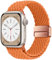 HITZEE Kompatibel mit Apple Watch Armband 49/46/45/44/42/41/40/38mm, Geflochten Band mit Magnetisch Schließe Entworfen für Apple Watch Ultra 2 Serie 10 9 8 7 SE 6 5 4 (42/44/45/46/49, Orange)