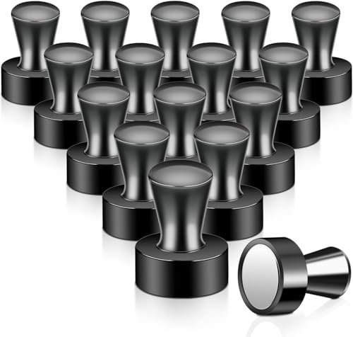 Starke Magnete, Neodym Magnete Extra Stark 16 Stück Mini Magnet für Kühlschrank, Magnettafel, Kegelmagnete, Stecktafel, Pinnwand Kleine Magnet für Whiteboard Büro Kühlschrankmagnete, Schwarz