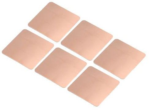 sourcing map Heatsink Copper Pad Shim 20mm x 20mm x 0.3mm Thermal Conductive Heat Sink for Electronic Chip Cooling Pack of 6