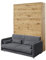 MEBLINI Schrankbett mit Sofa Bed Concept - Wandbett mit Lattenrost - Klappbett mit Schrank - Wandklappbett - Murphy Bed - BC-01-140x200cm Vertikal - Artisan Eiche/Dunkelgrau