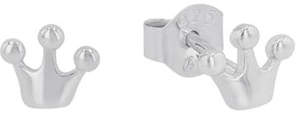Prinzessin Lillifee Ohrstecker 925 Sterling Silber Mädchen Kinder Ohrschmuck, 0,5 cm, Silber, Krone, Kommt in Schmuck Geschenk Box, 2037931