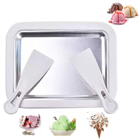 Máquina para hacer helado, placa fría instantánea de acero inoxidable con 2 espátulas, máquina de helado de yogur congelado, bricolaje casero para actividades divertidas para padres e hijos, familias