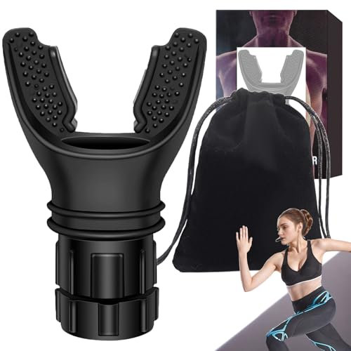 Oxyfit Atemtrainer, Verstellbarer Widerstandstraining, tragbarer Trainer (schwarz)