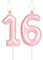 Kerze Happy 16th Birthday, rosa Zahl 16, Geburtstagskerzen, Kuchendekoration, Kuchendekoration für Mädchen und Frauen, Hochzeitstag