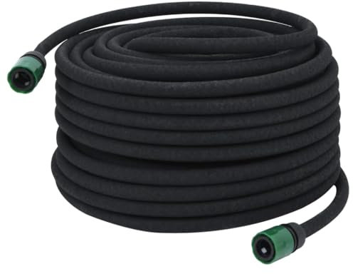ShGaxin Tuyau poreux pour jardin en caoutchouc noir 16 mm 50 m, tuyau pompe à eau, tuyau de jardin - 155872