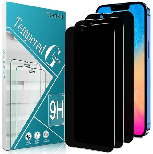 Slanku 3 Stück Sichtschutz Schutzfolie für iPhone 13 Mini, Anti-Spy, Frei von Kratzern, 9H Härte, Blasenfrei, HD Displayschutzfolie, Ultra-klar
