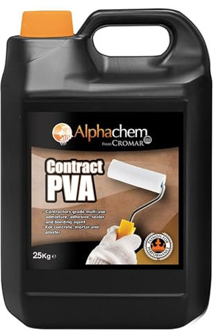 CROMAR AlphaChem Contractor Grade PVA | Multi-Purpose Bonding Agent - Primer Sealer - Cement Filler & Plaster Admixture | PVA Adhesive & Sealer | 25KG