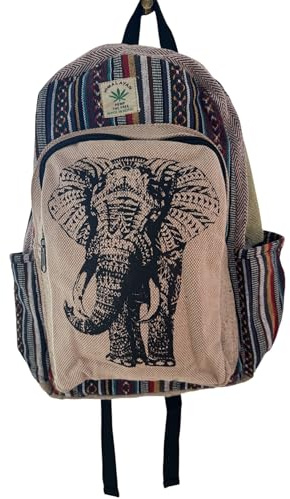 Handgefertigter Rucksack aus Baumwolle und Hanf, langlebig und umweltfreundlich, verstellbare Träger, Vordertaschen mit Reißverschluss, perfekt für leichte Reisen und den täglichen Gebrauch,