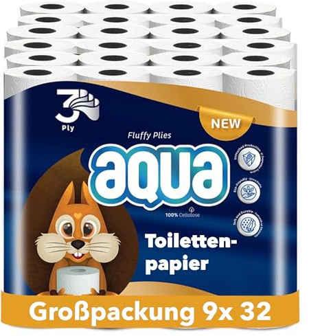 AQUA Triple Soft Toilettenpapier- 288 Rollen WC-Papier - 3-lagig