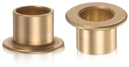 CPJJ 2 Pezzi Flangia Cuscinetto Manicotto 10mm Alesaggio 18mm Diametro 12mm Lunghezza 1.2mm Flangia Spessore Bronzo Boccola Autolubrificante Boccole Manicotto per Attrezzature Industriali