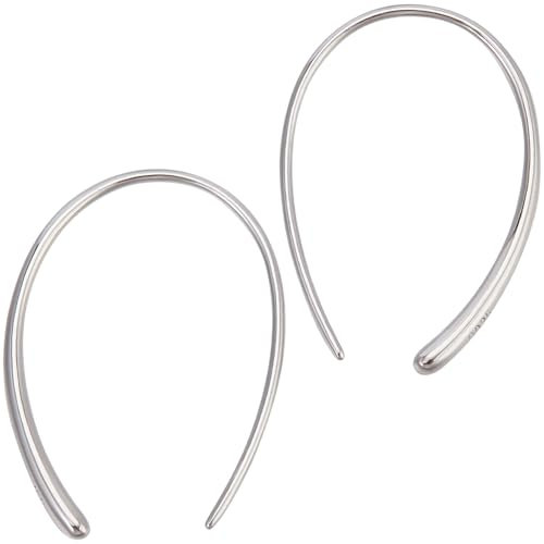 Beebeecraft 1 Box Mit 1 Paar Umgedrehten Creolen Platiniert 925 Sterlingsilber Einfache Nadel Tropfen Baumelnde Einfädler Creolen Für Frauen Durch Leichte Ovale Offene Drahtohrringe