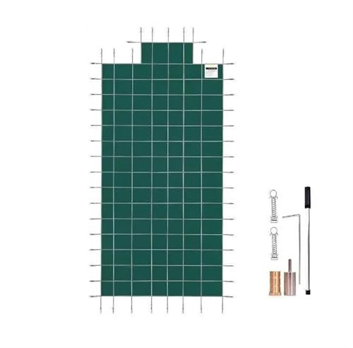 Poolabdeckung Pool-Sicherheitsabdeckung, rechteckige Abdeckung für eingebaute Pools mit 4 x 8 Fuß langen Mittel- und Endstufen für die Winterabdeckung des Swimmingpools pool zubehör(For 18x36ft Pool)