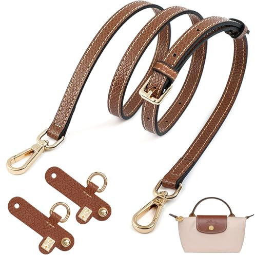 Schultergurt für Longchamp Tasche Damen,Tragegurt für Longchamp,Längenverstellbarer Ersatzriemen aus Leder,Handtasche No-Punch Transformationszubehör,Leder Schulterriemen Umhängegurt