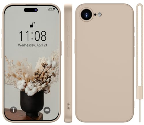 WXX für iPhone 16e Hülle Silikon Case 6.1'' Khaki | Handyhülle für iPhone 16e Dünn Slim mit Microfiber,Kratzfeste Rundumschutz Case Hülle