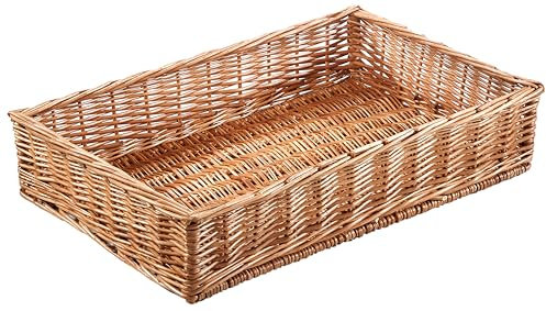 Kobolo Regalkorb TINA aus geflochtener Weide, 60x40x13 cm, eckig, braun, stabil & nachhaltig, Aufbewahrungskorb im natürlichen Landhausstil