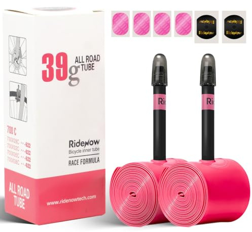 RideNow TPU Schlauch Rennrad 700x18-28C, 700x18-32C, 700x28-38C, 2 Pack | 700C Fahrradschlauch mit Presta Ventil 45/65/85mm, 19g/24g/36g/39g